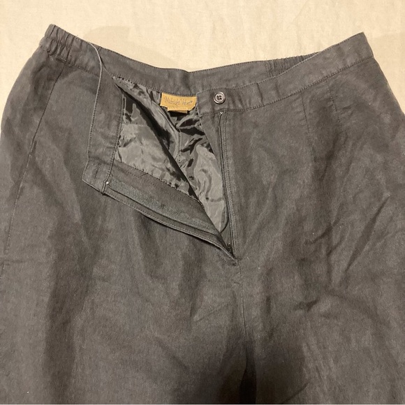 Midnight Velvet Brand Rayon Blend Black Cropped Pants with Lace Trim - Picture 9 of 11